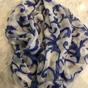 Blue Vine Print Francesca's Scarf